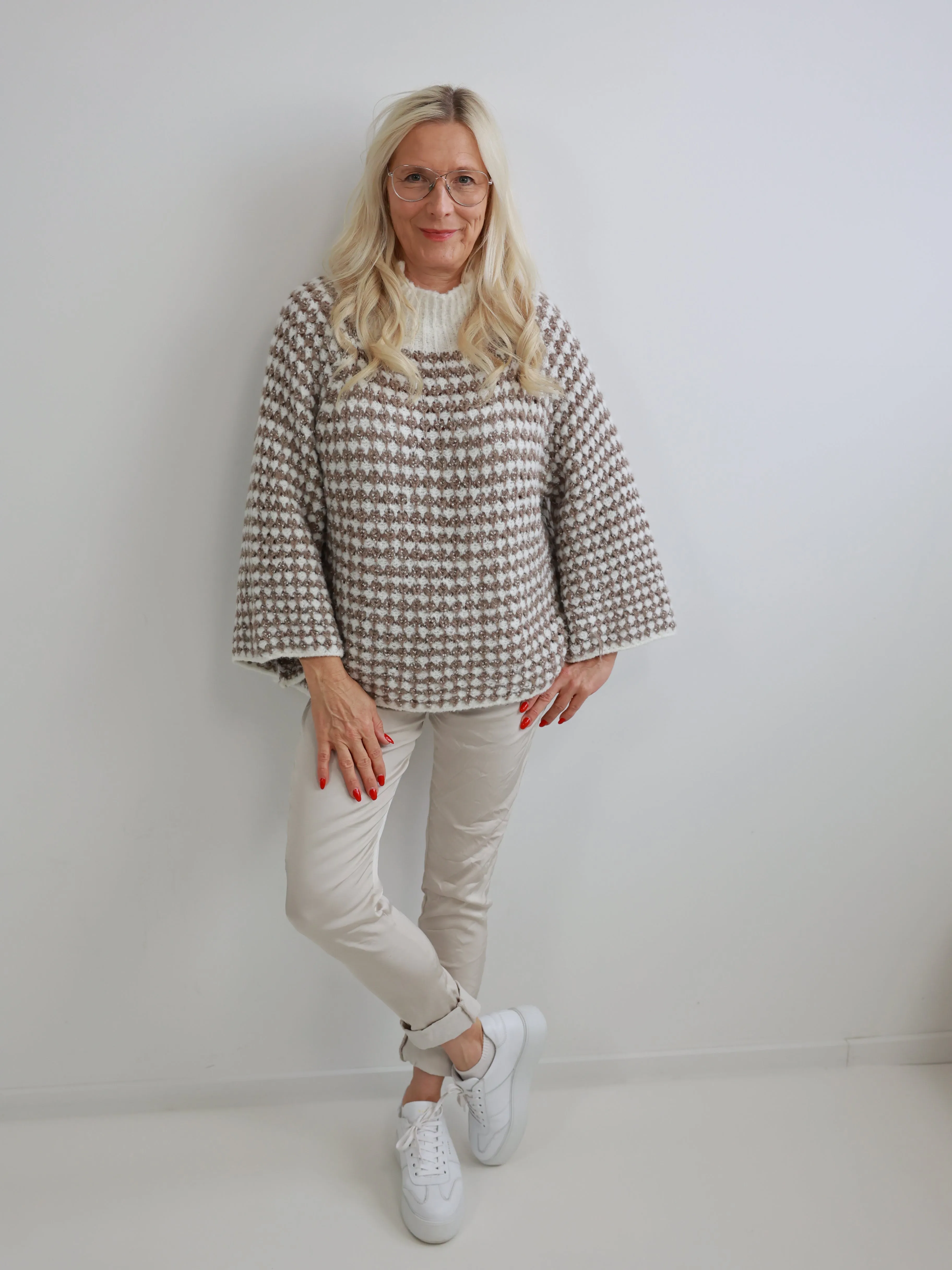 JOSEFINE Pullover - beige/weiß