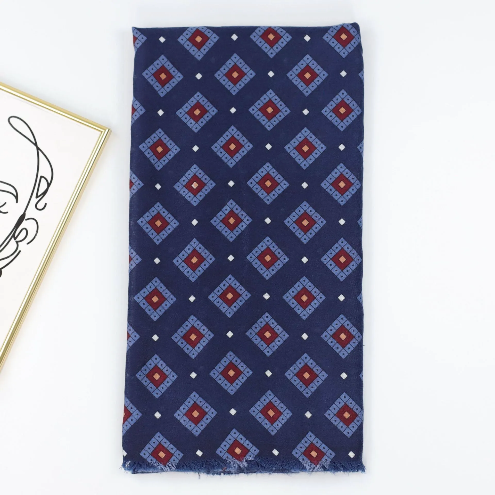 JY230802 printed lattice scarf