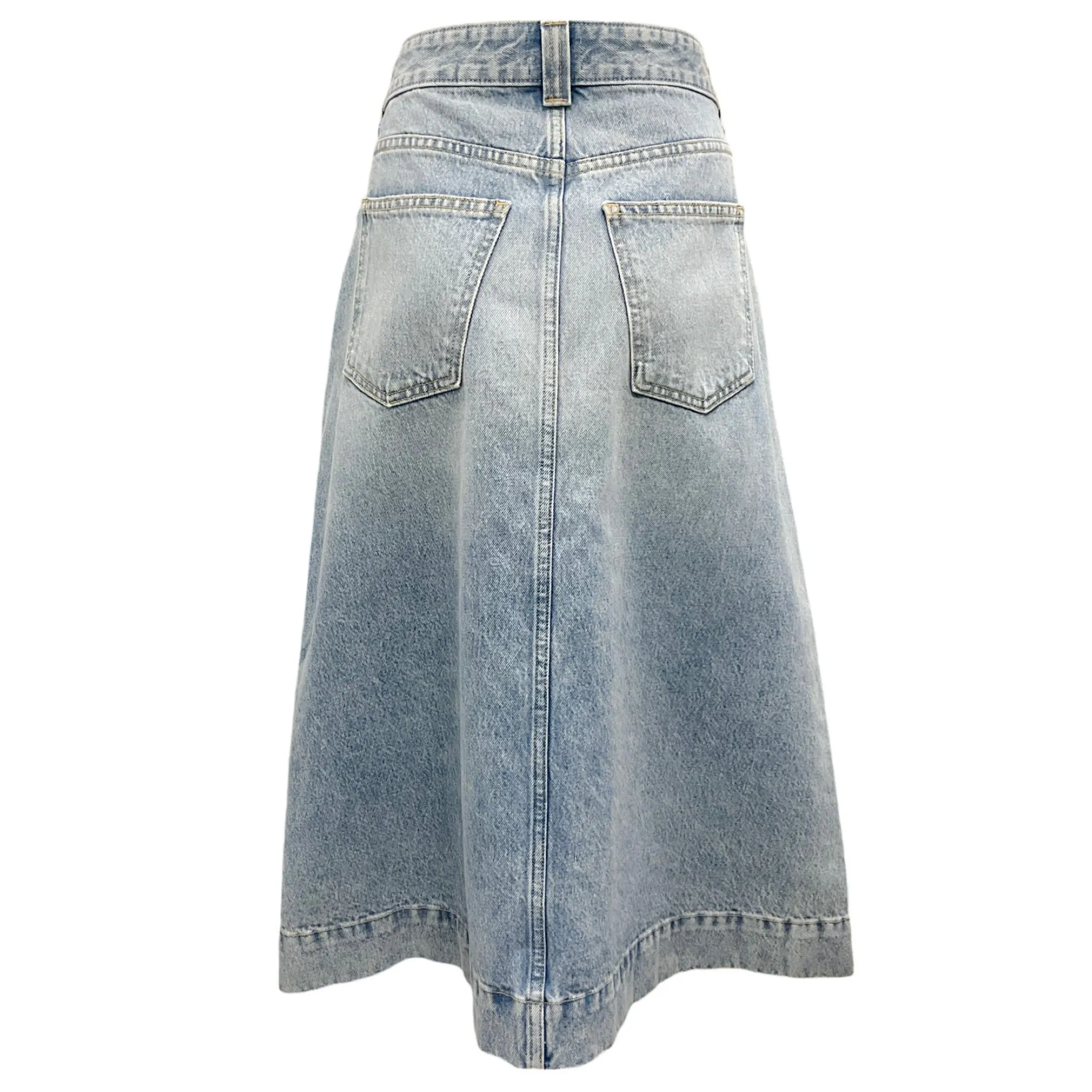 Khaite Light Denim Charlene Midi Skirt