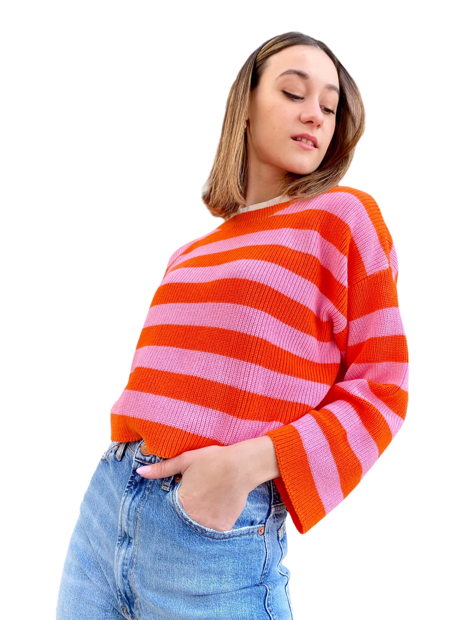 Kontatto orange bubble pullover