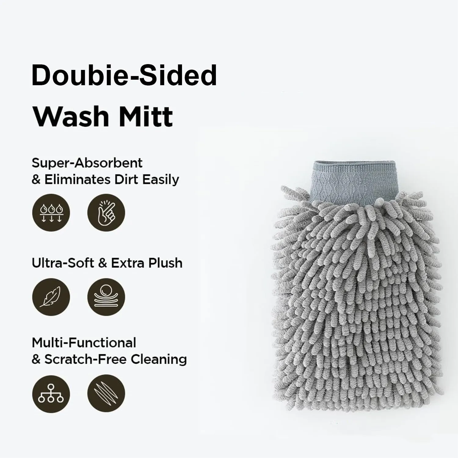 Kuber Industries Gloves | Microfiber Cleaning Gloves | Chenille Mitts for Kitchen | Hand Duster for Kitchen | Hand Gloves for Car | Double Sided Gloves | SHXNEFSST1 | Pack of 6 | Gray