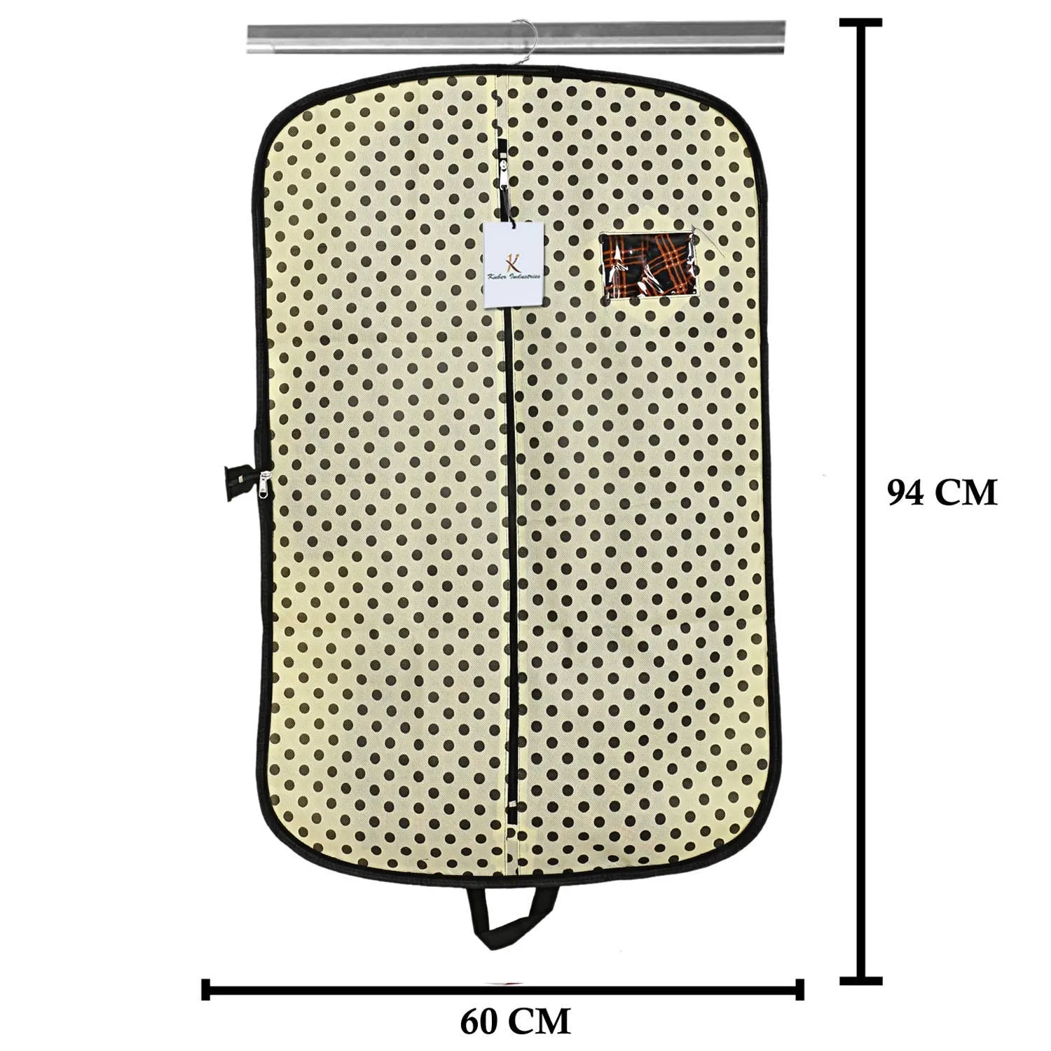 Kuber Industries Polka Dots Printed 4 Pieces Foldable Non Woven Men's Coat Blazer Cover (Cream) -CTKTC43366