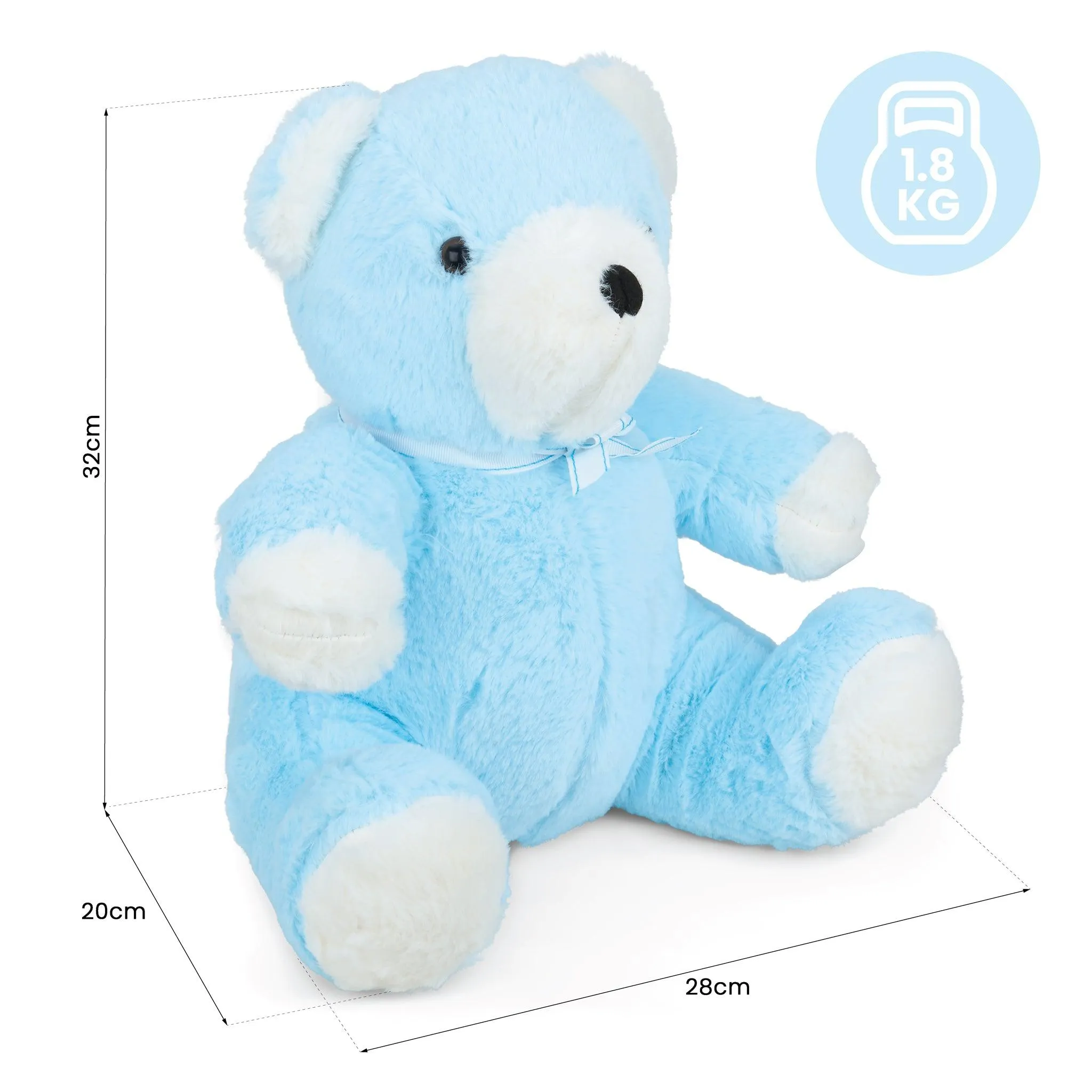 Large Blue "Ben" Teddy Bear Door Stop - 29cm