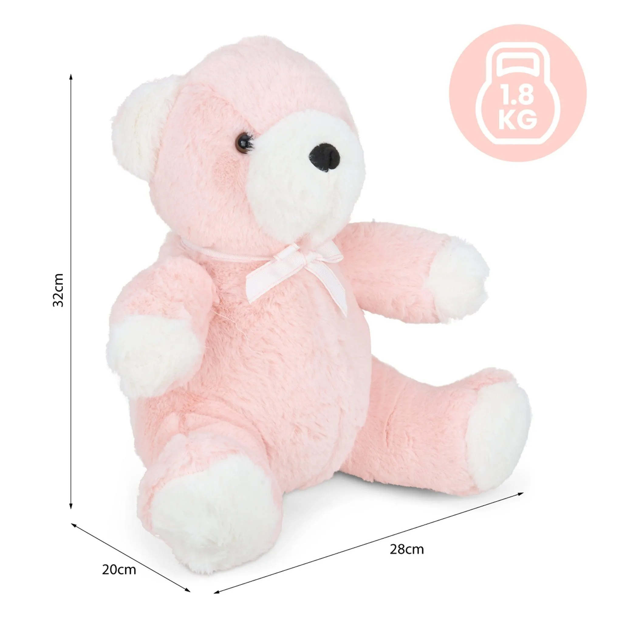 Large Pink "Beatrix" Teddy Bear Door Stop - 29cm