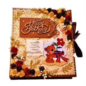 Lavys Creations Handmade Scrapbook - Birthday Theme - Teddy Scrapbook For Boy