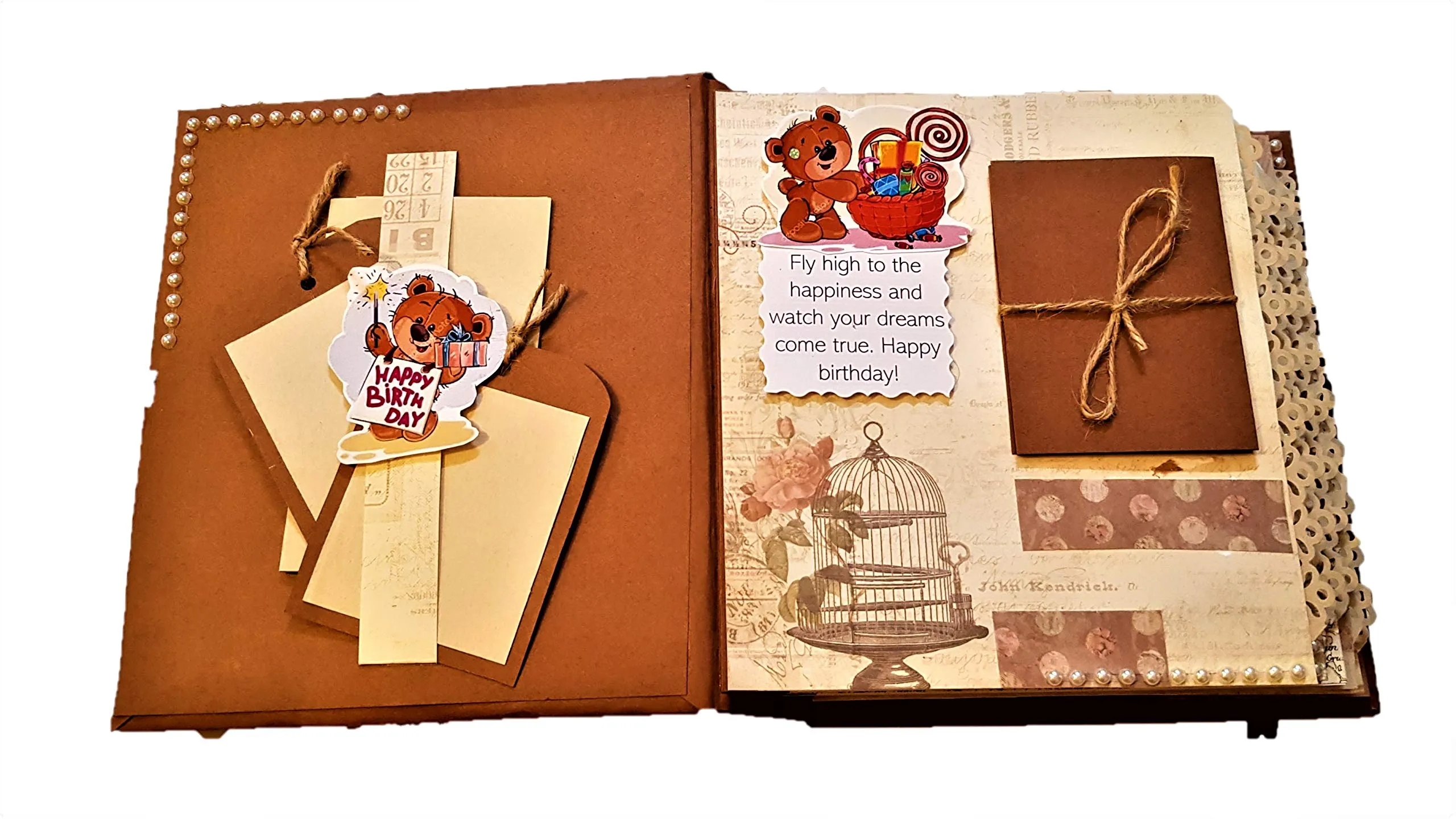 Lavys Creations Handmade Scrapbook - Birthday Theme - Teddy Scrapbook For Boy