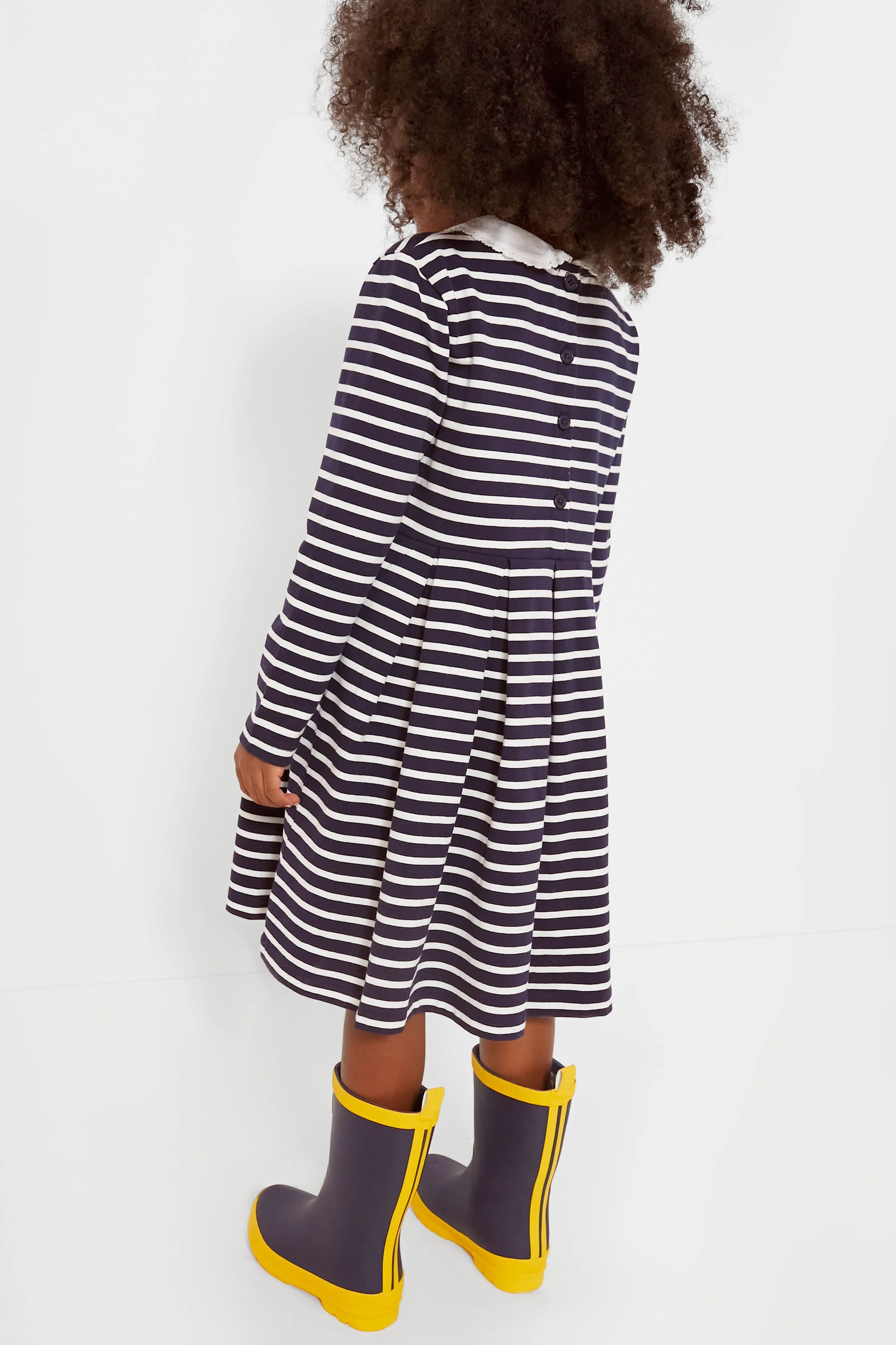 Long Sleeve Breton Striped Jersey Dress