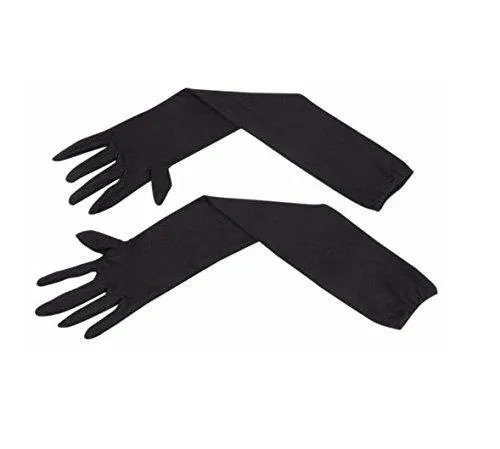 Long Sleeves Skin Protective Unisex Gloves - Black  color