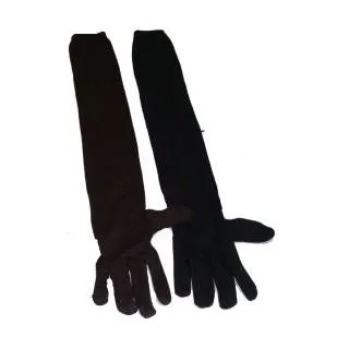 Long Sleeves Skin Protective Unisex Gloves - Black  color