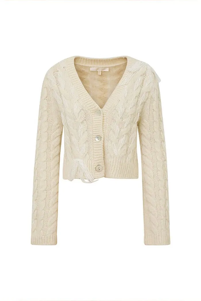 Love Shack Fancy - Louella Cardigan in Snow