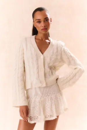 Love Shack Fancy - Louella Cardigan in Snow