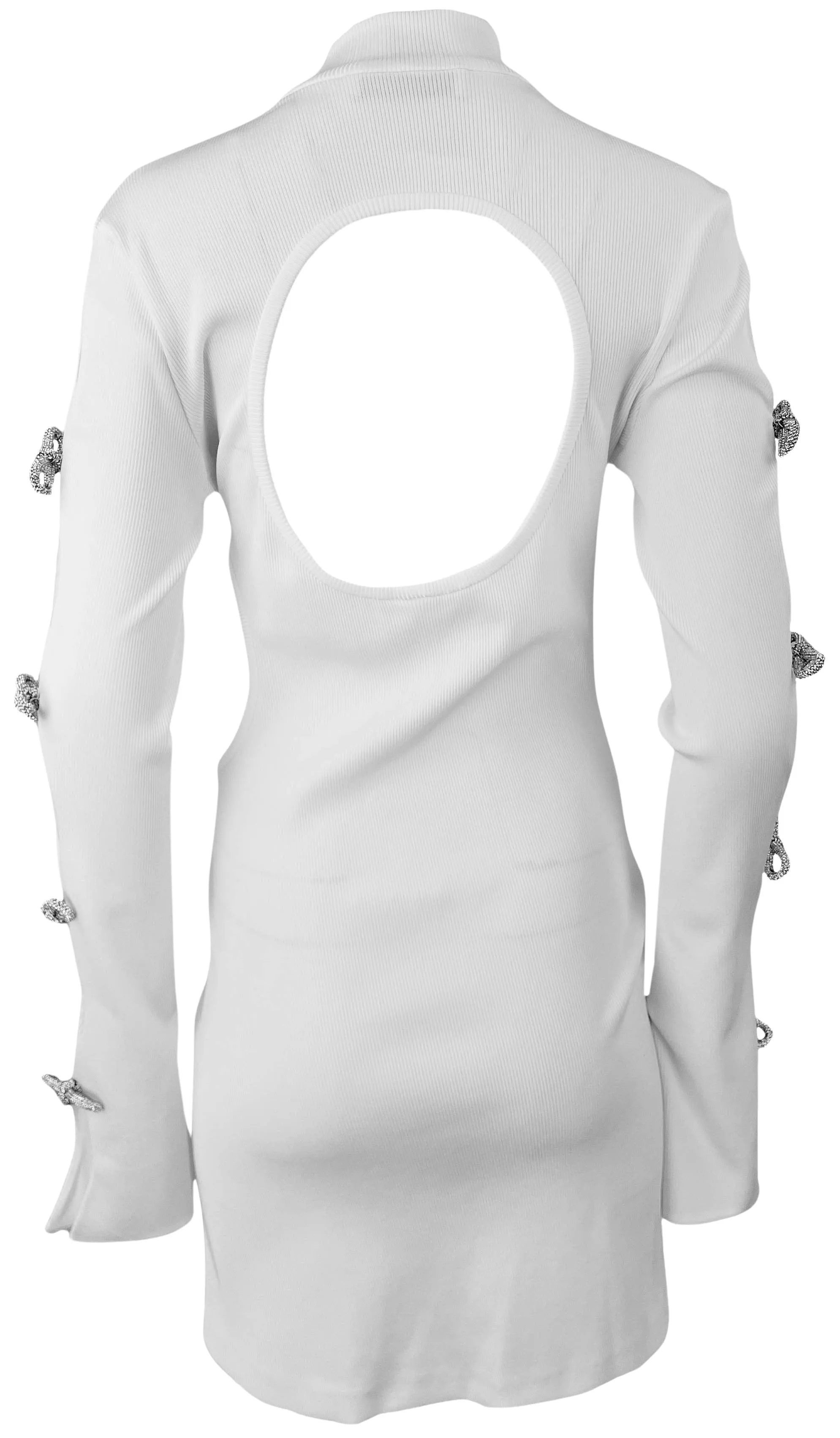 Mach & Mach Cut-Out Mini Dress in White