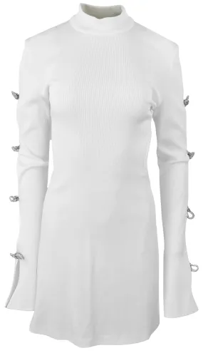 Mach & Mach Cut-Out Mini Dress in White