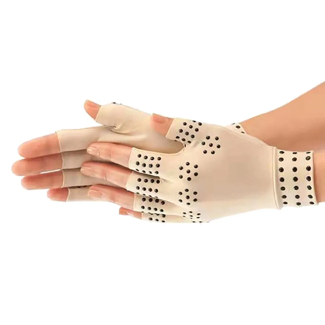 Magnetic Therapy Gloves for Joint Relief - Tan, Large