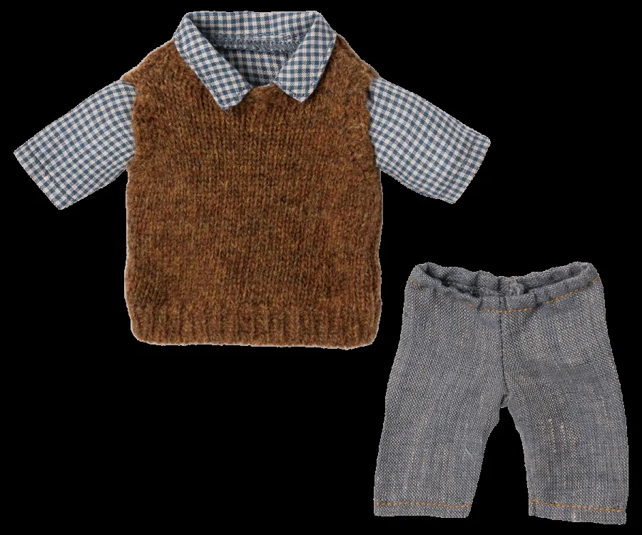 Maileg Shirt, slipover and pants, Teddy dad