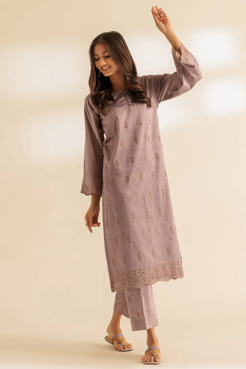 MAUVE-RAW SILK-2 PIECE (SS5242P06)