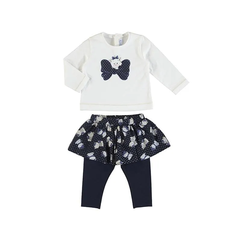 MAYORAL - Kitty Legging Skirt Set - Navy