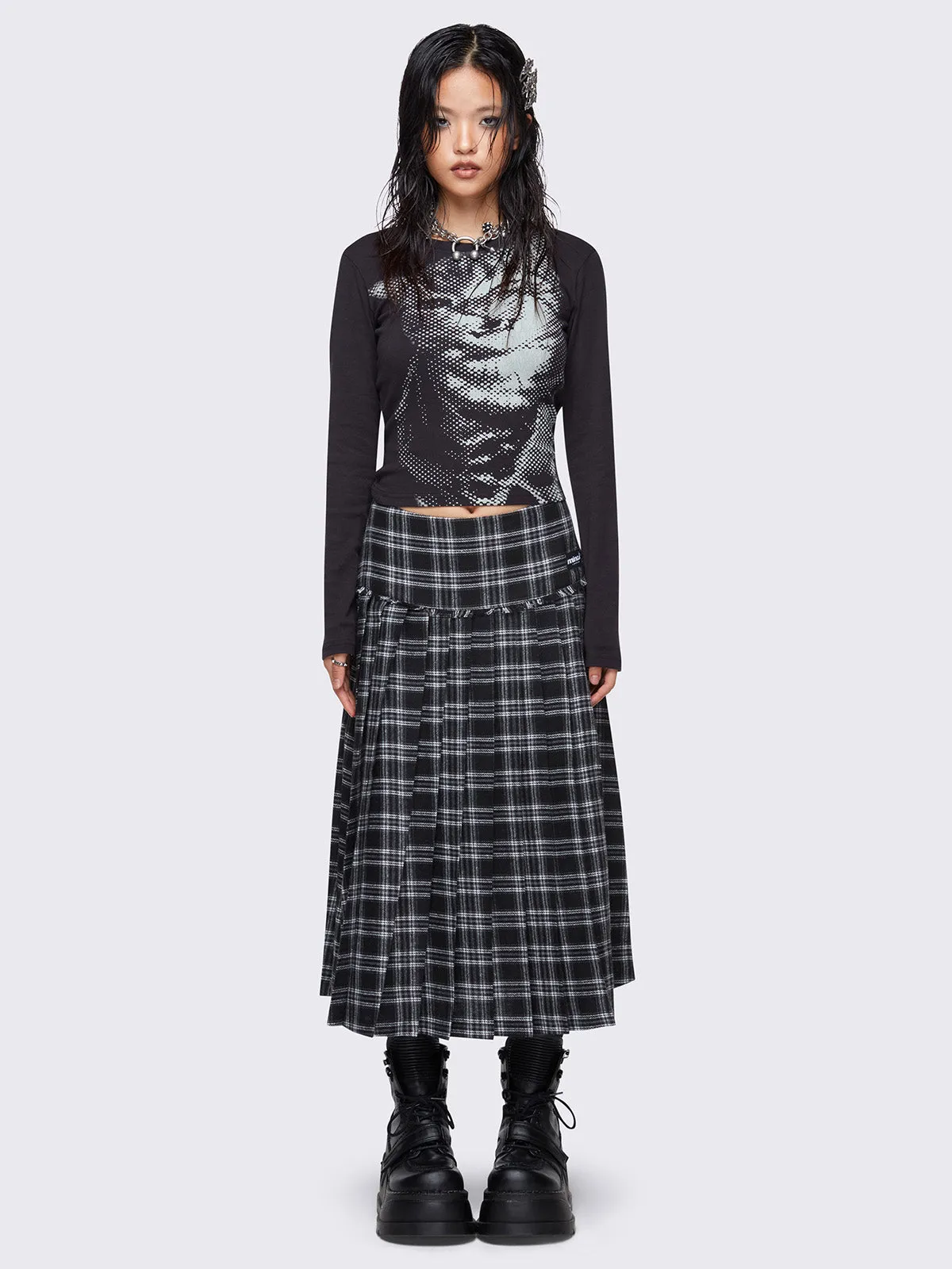 Melanie Plaid Midi Skirt