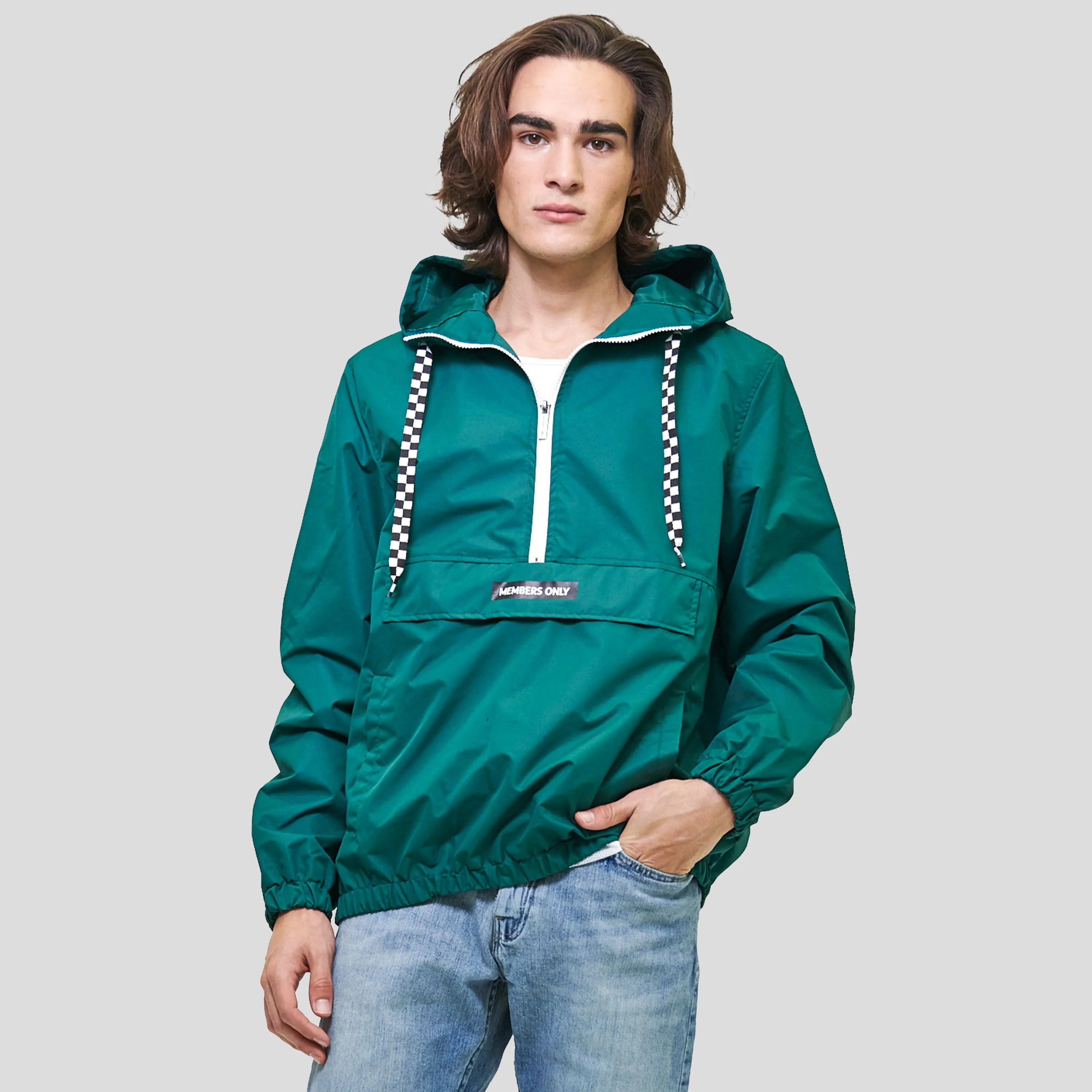 Members Only Men's Solid Pullover Jacket