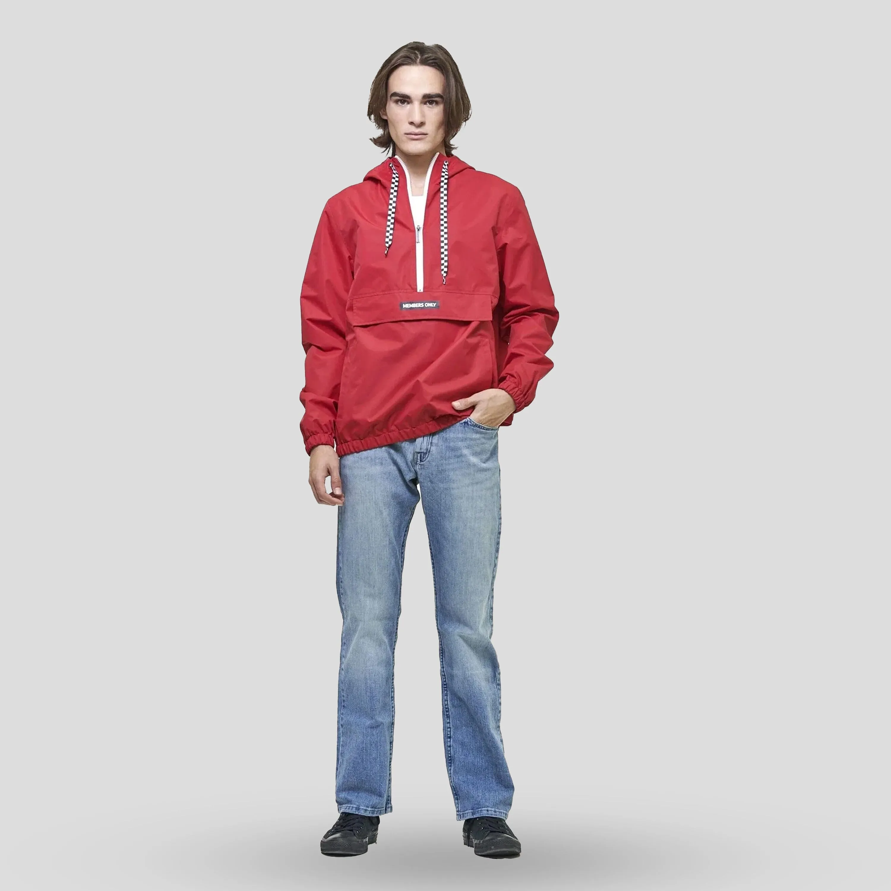 Members Only Men's Solid Pullover Jacket