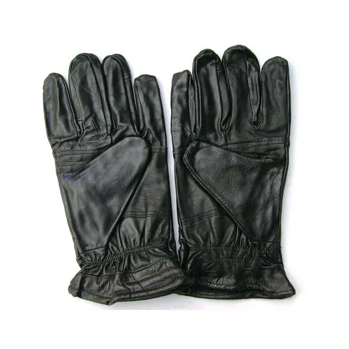 Men Black Solid Leather Warm Winter Riding Gloves, Protective Cycling Byke Bike Motorcycle Gloves