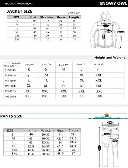 Men's and Women's Snow Jacket and Pants