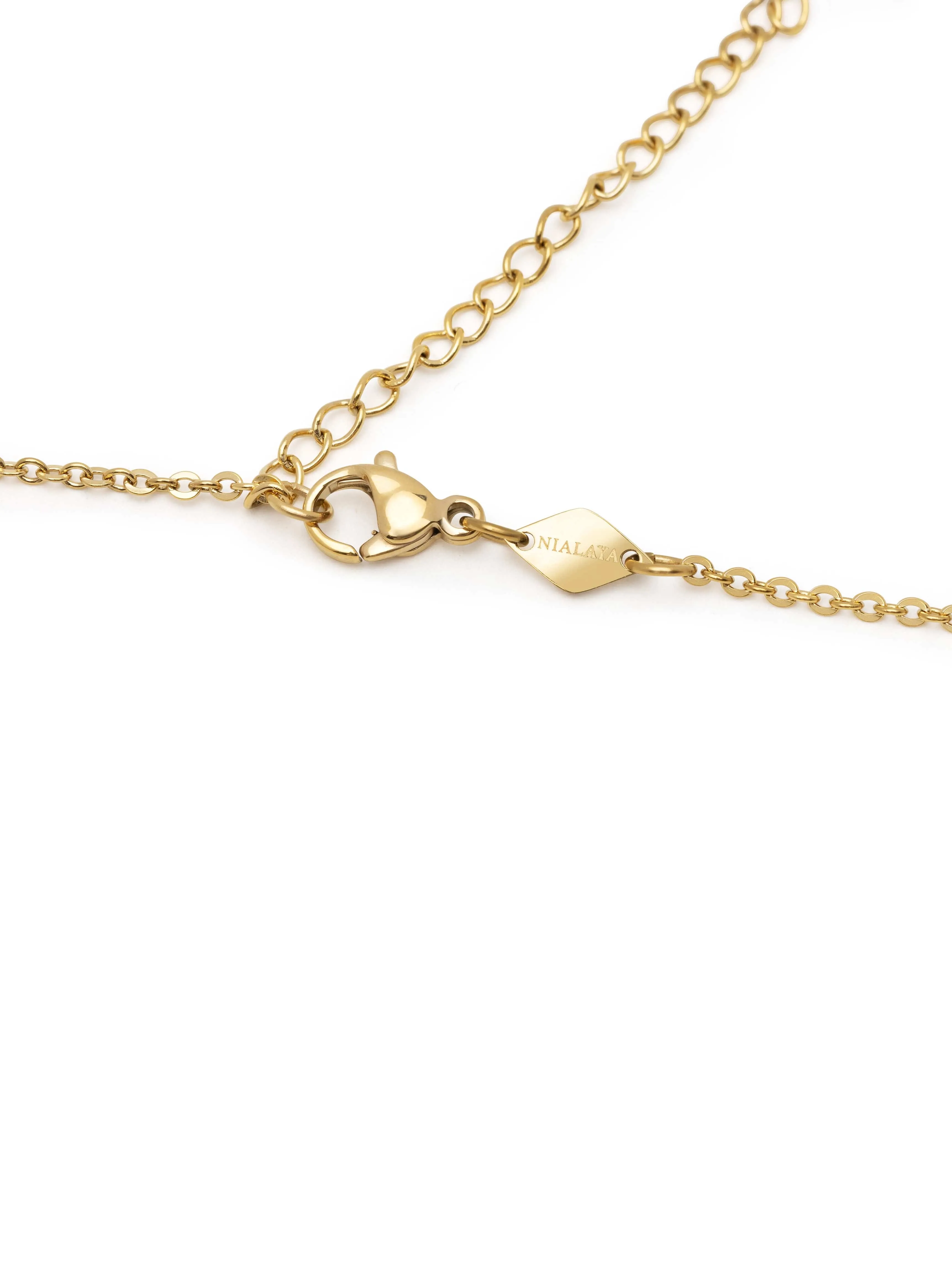 Men's Golden Necklace with Mini Teddy Bear Pendant