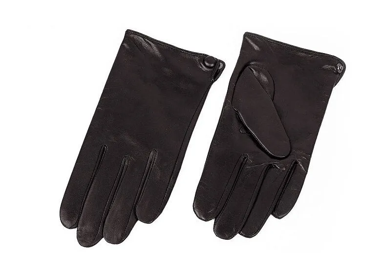 Men's Lambskin Leather Gloves With Button