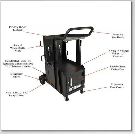 Metal Man TTWC3 Three-Tier Welding Cart & Cabinet