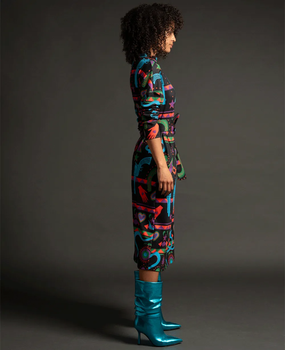 MIDI DRESS "SALOON" MULTICOLOR