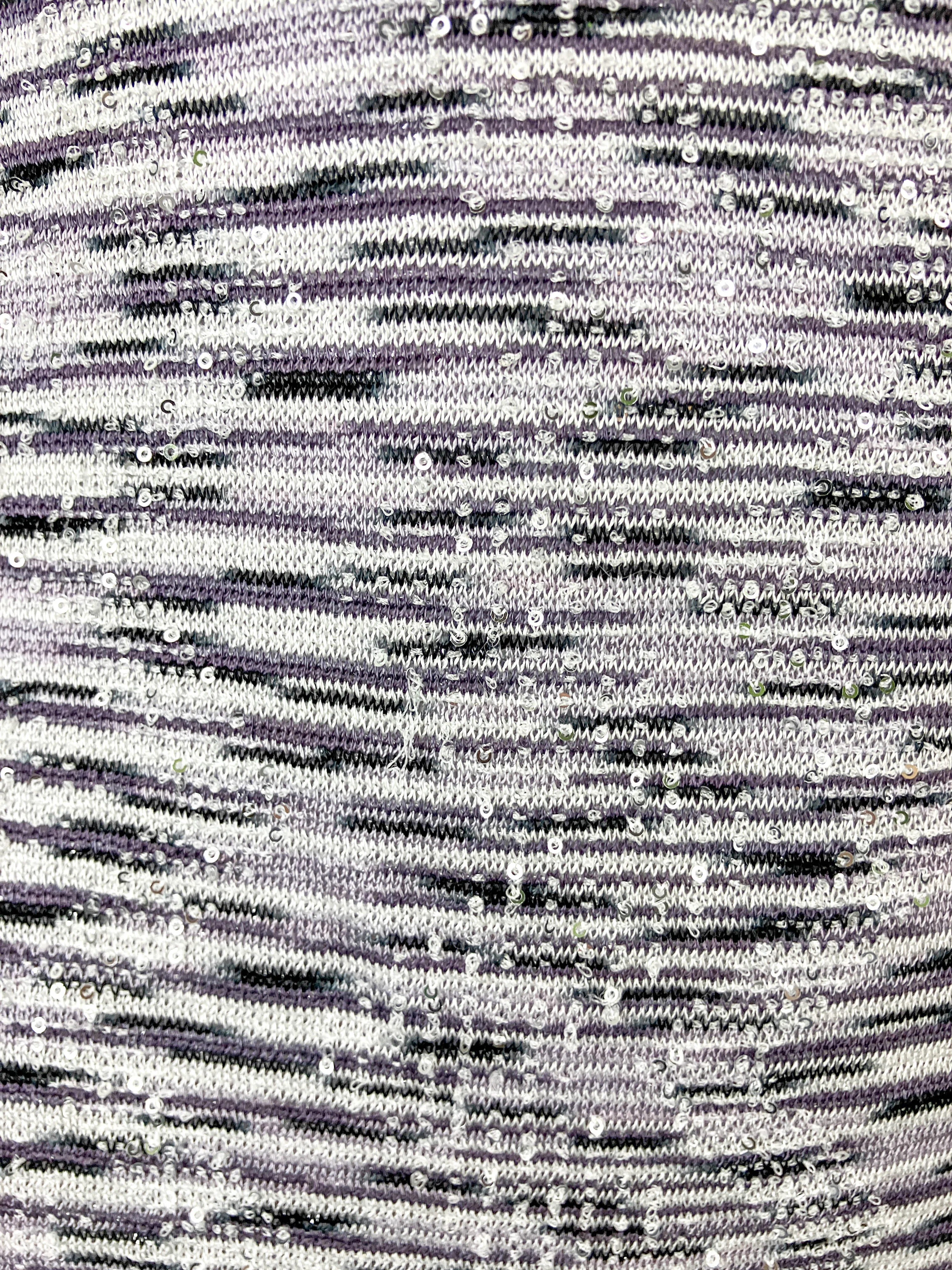 Missoni Sequin Embellished Knit Dress in Lilac/White