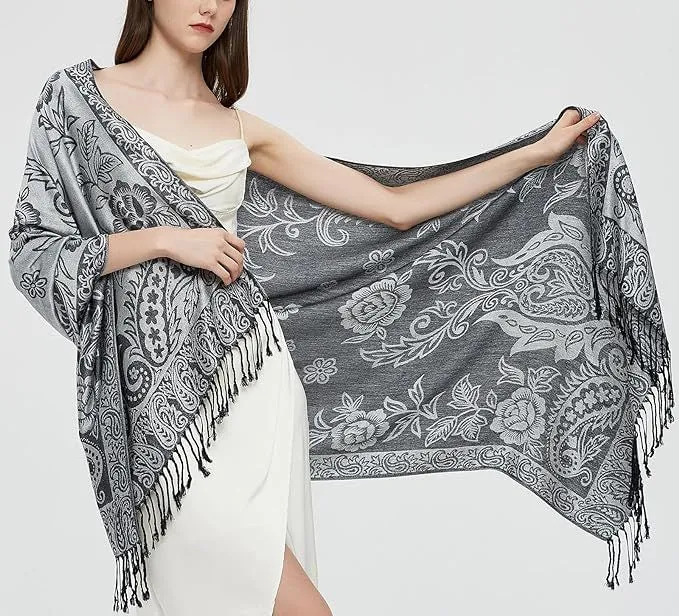 MY04Imitation cashmere new fashion four seasons all-match jacquard cashew tassel scarf long scarf