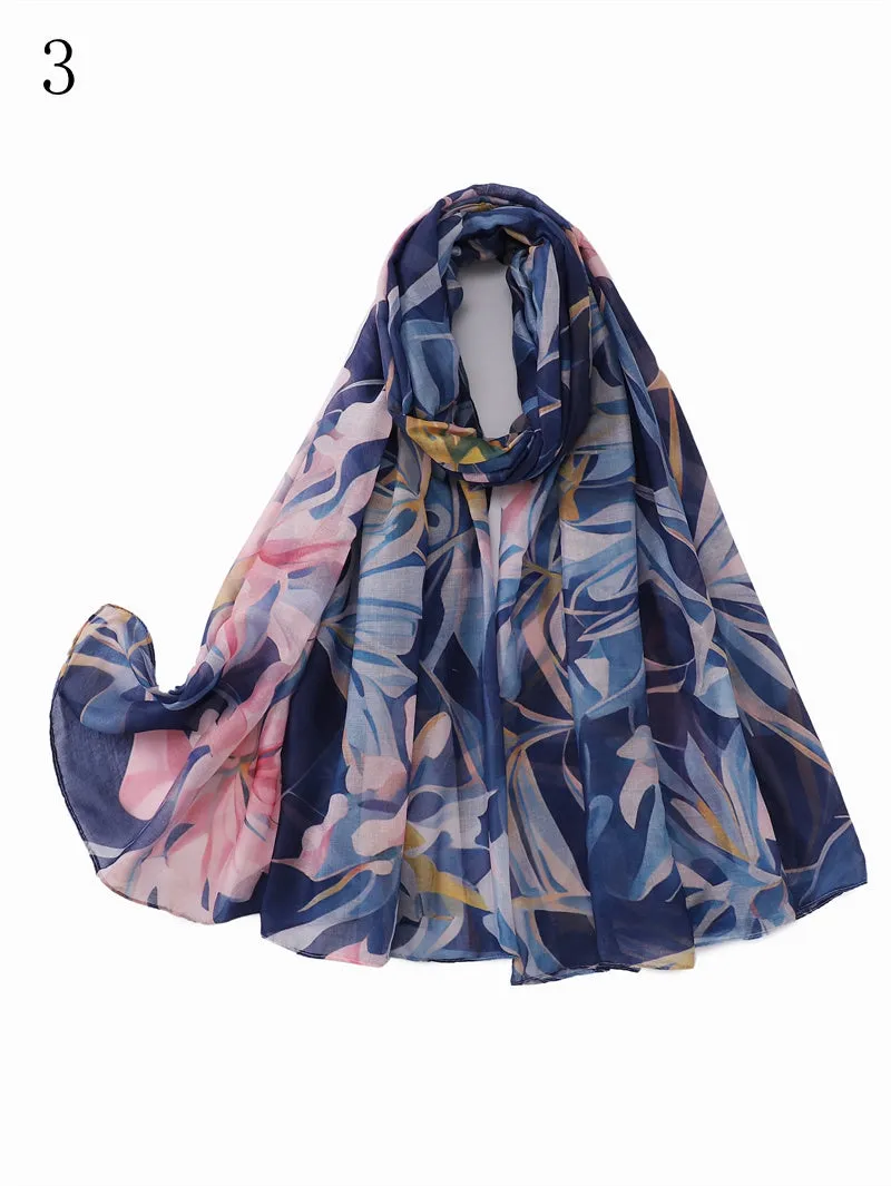 MYP023 Stylish floral print scarf Women's breathable lightweight scarf