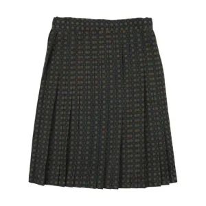 Navy Pleated Skirt