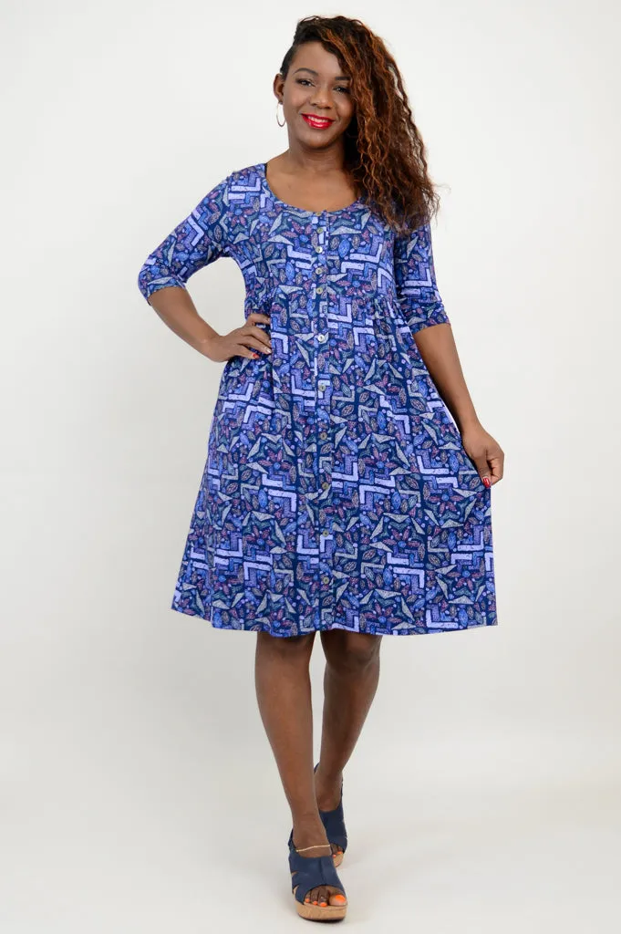 Nelly 3/4 Slv Dress, Motoca, Bamboo