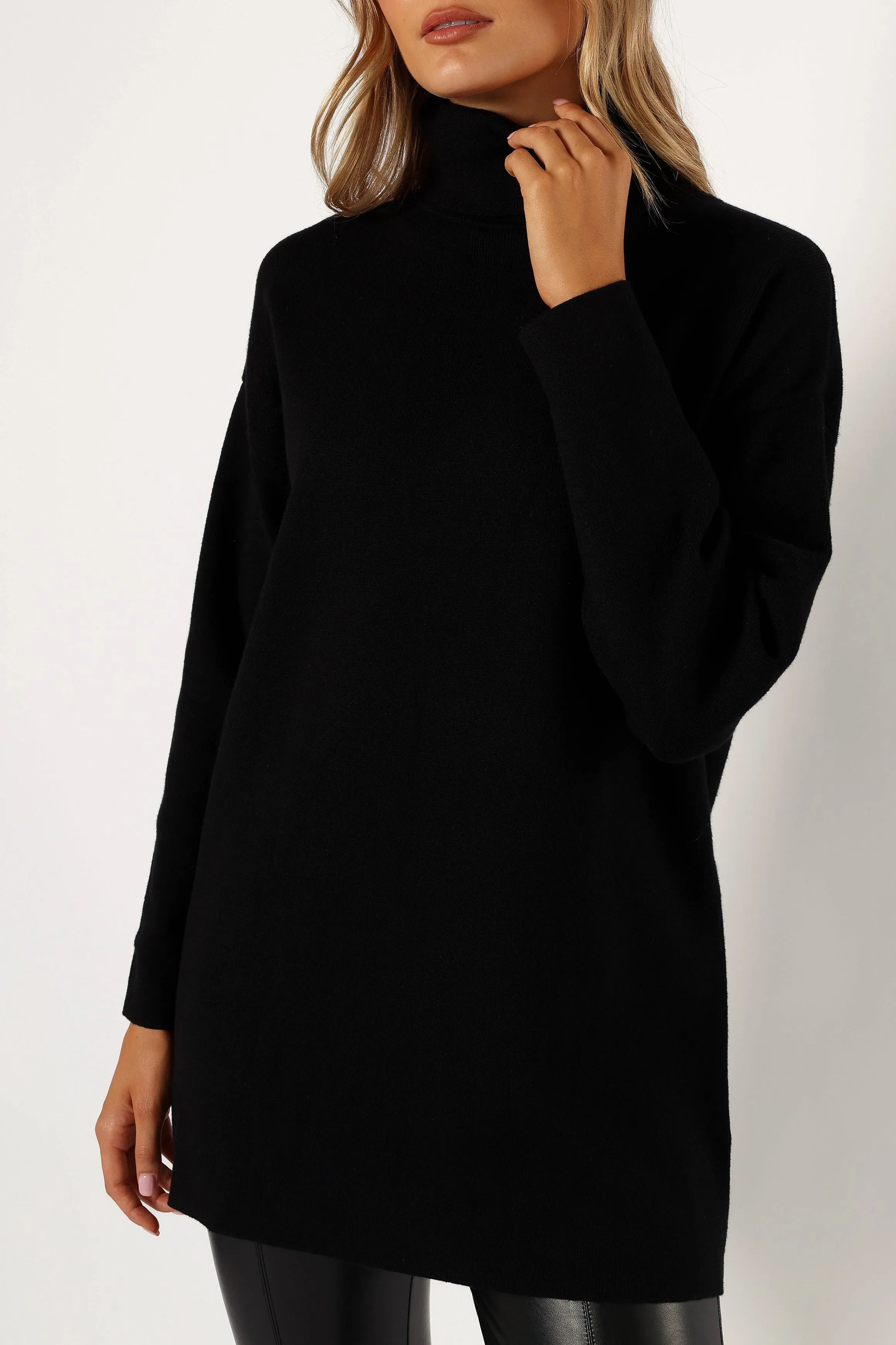 Nico Turtleneck Mini Dress - Black