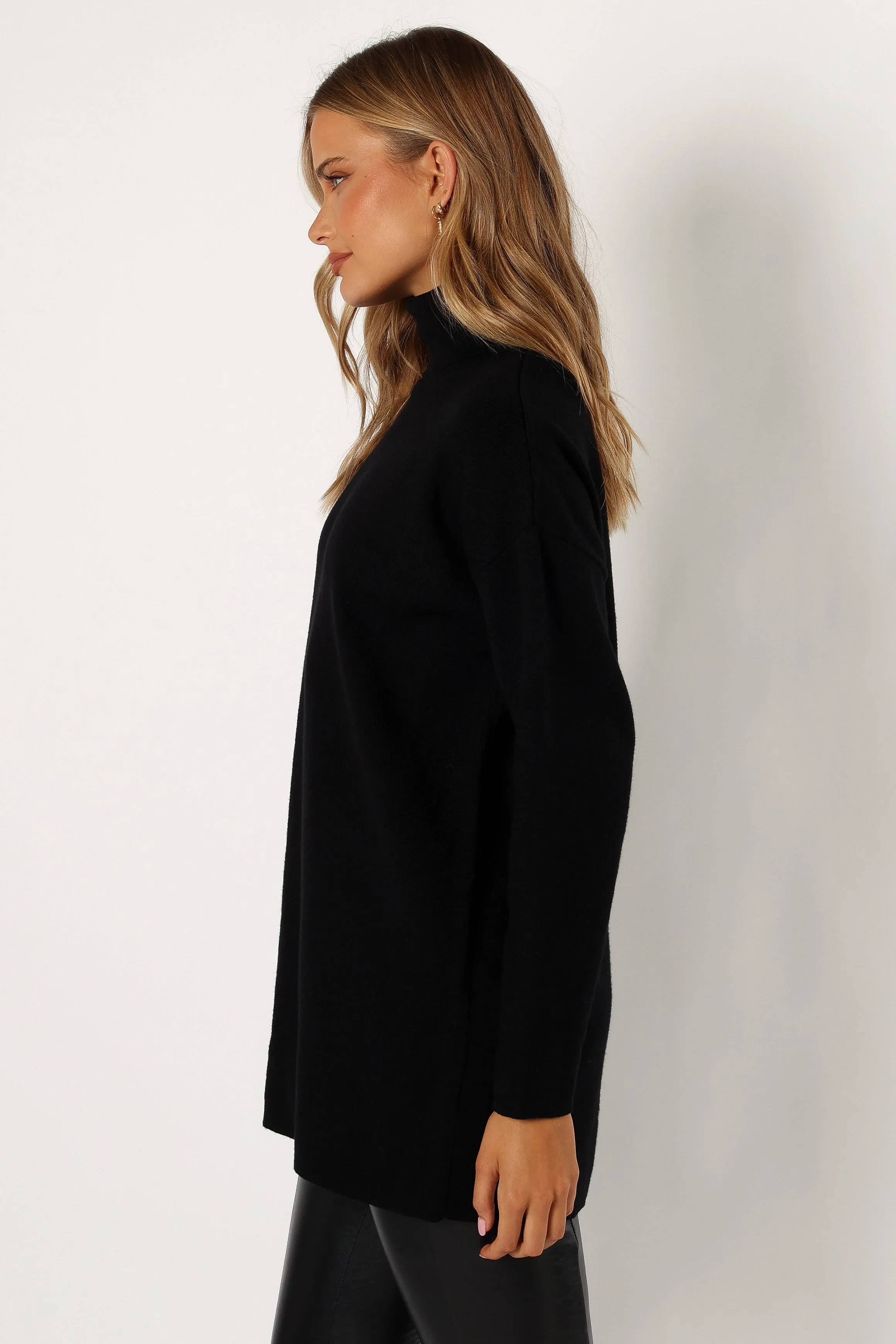 Nico Turtleneck Mini Dress - Black