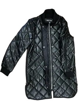 NIkki Jones Vegan Leather Diamond Quilted Coat