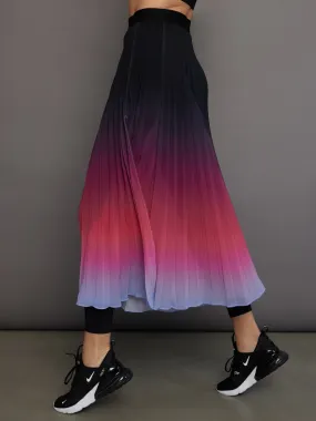 Ombre Pleated Skirt - Black Ombre