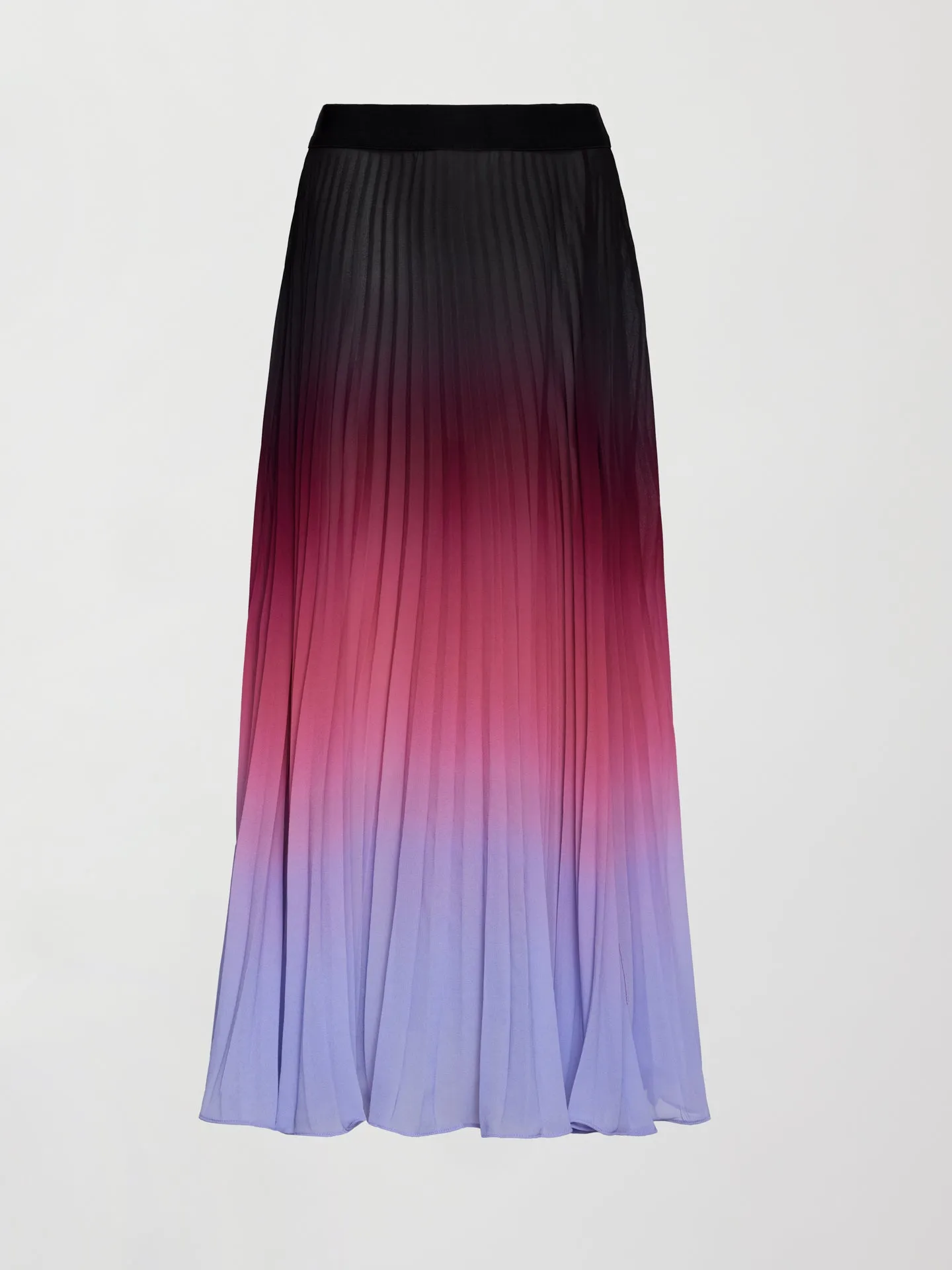 Ombre Pleated Skirt - Black Ombre