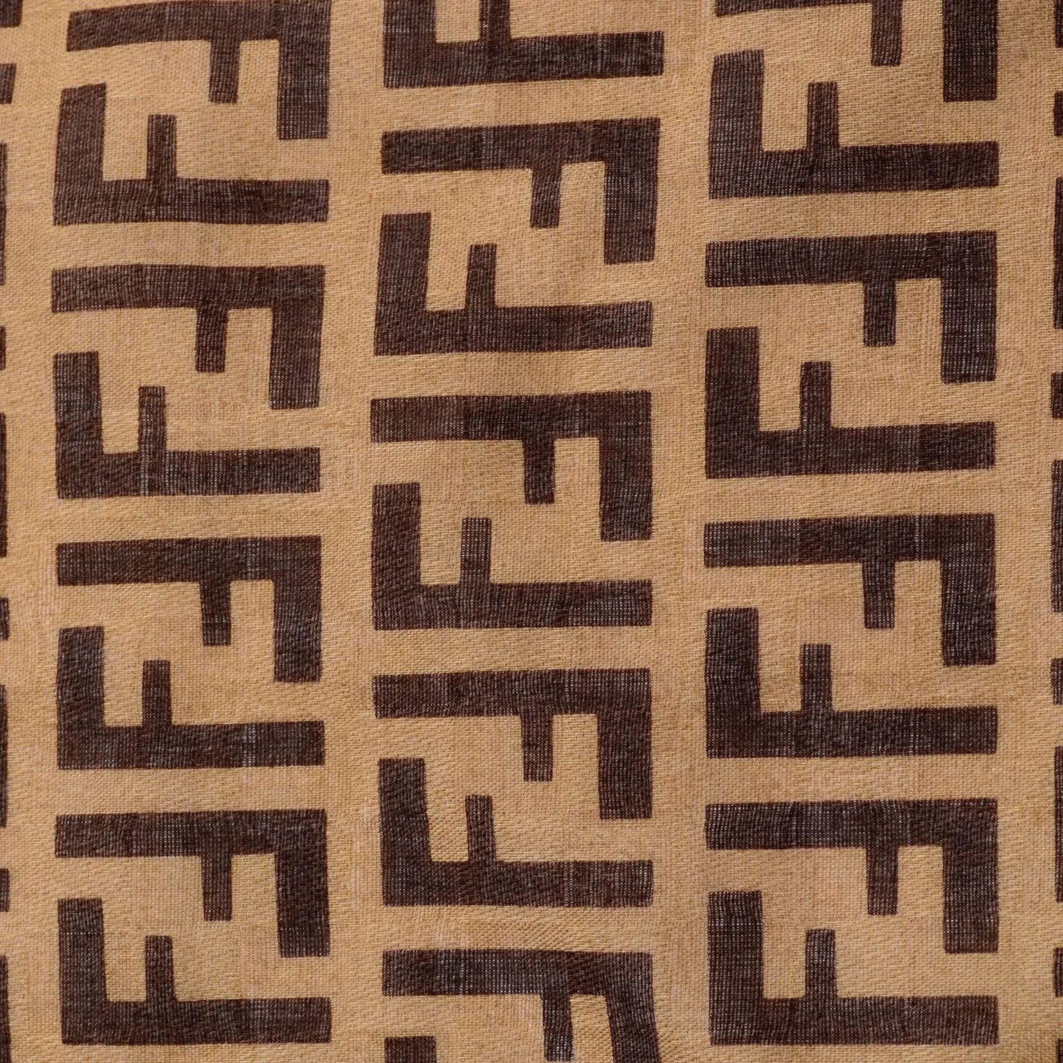 ON HOLD // Fendi Vintage Gold Chain Belt Print Scarf in Brown and Gold Cotton