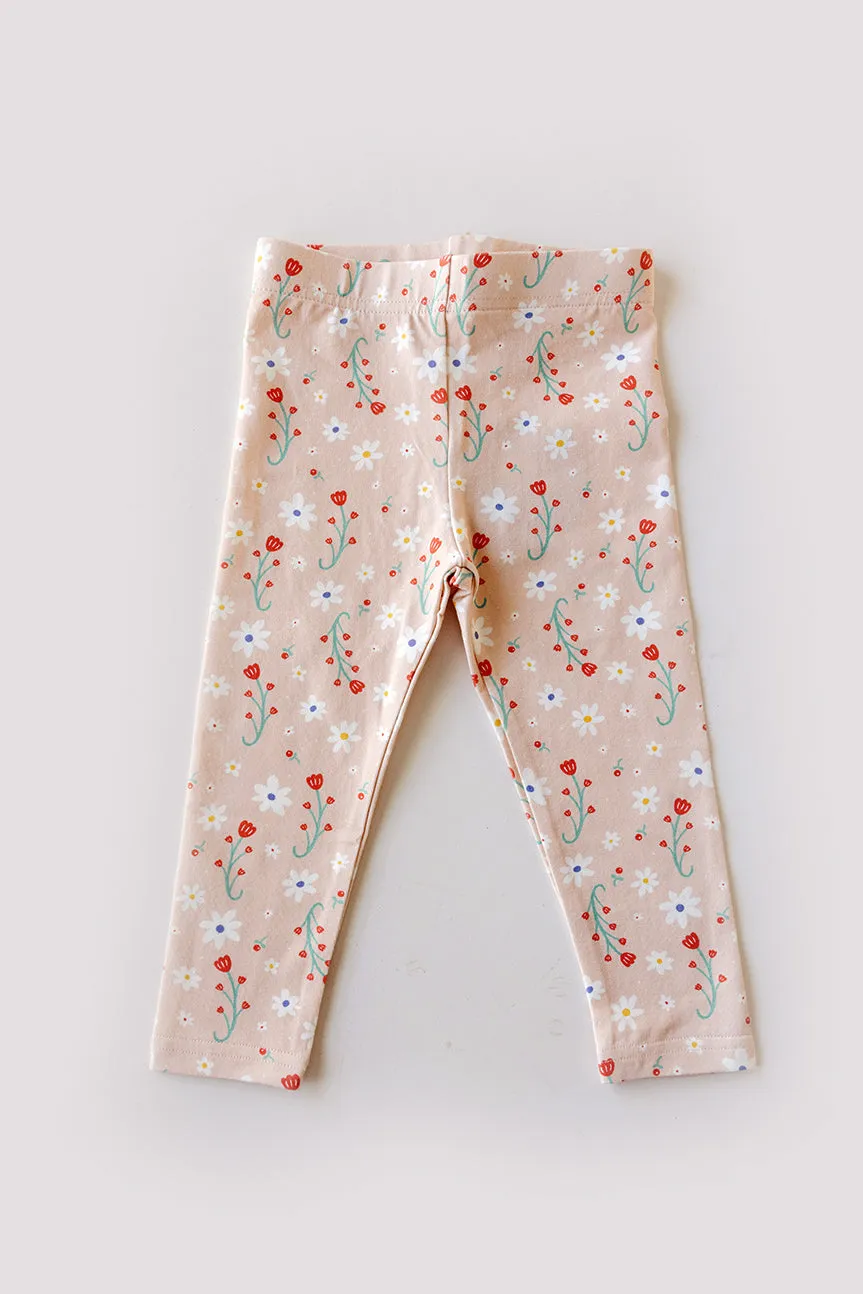 Organic Leggings - Pink Floral (FINAL SALE)