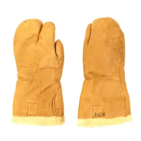 Original U.S. WWII Army Air Force A-9A Leather Flying Mitten Gloves - Medium Size