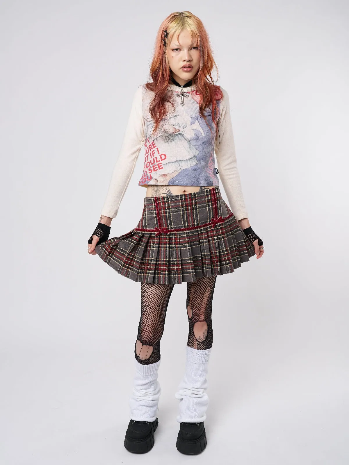 Orla Pleated Tartan Mini Skirt