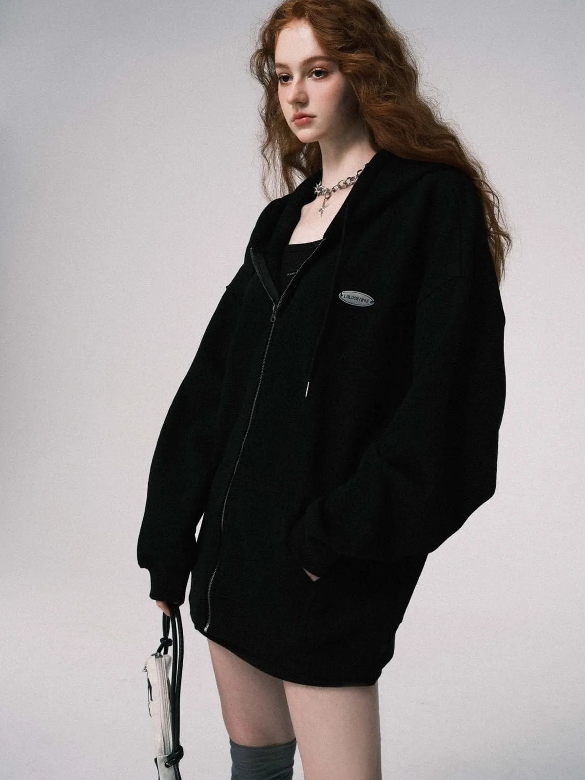 Oversized Hooded Sweat Parka & Skirt Set