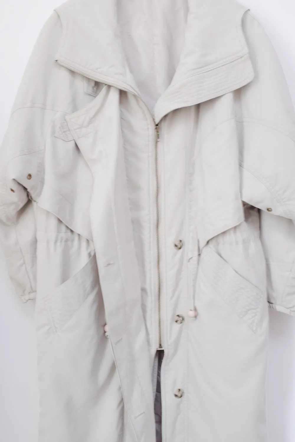 PALE GREY VINTAGE TRENCH COAT