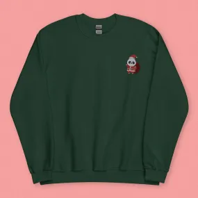 Panda Santa Embroidered Sweatshirt