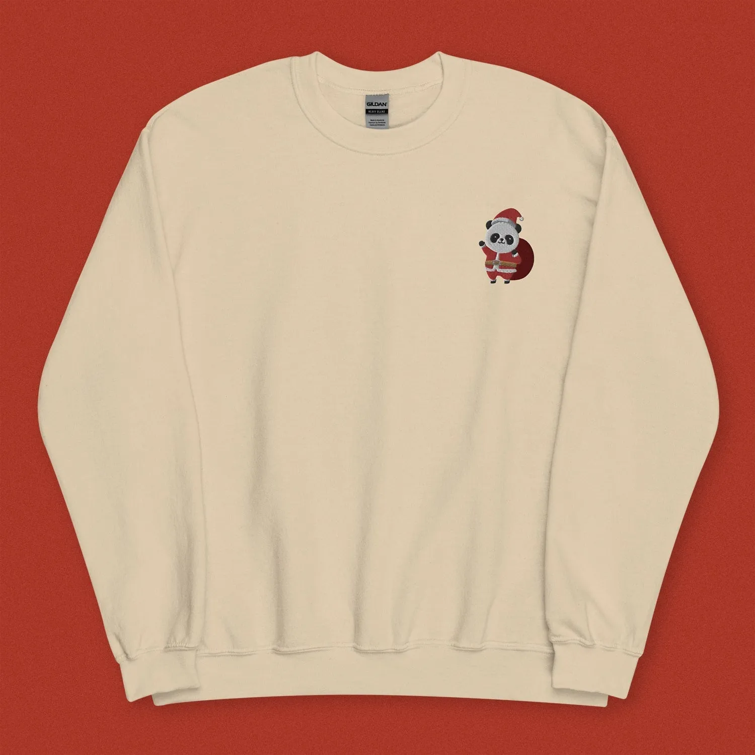 Panda Santa Embroidered Sweatshirt