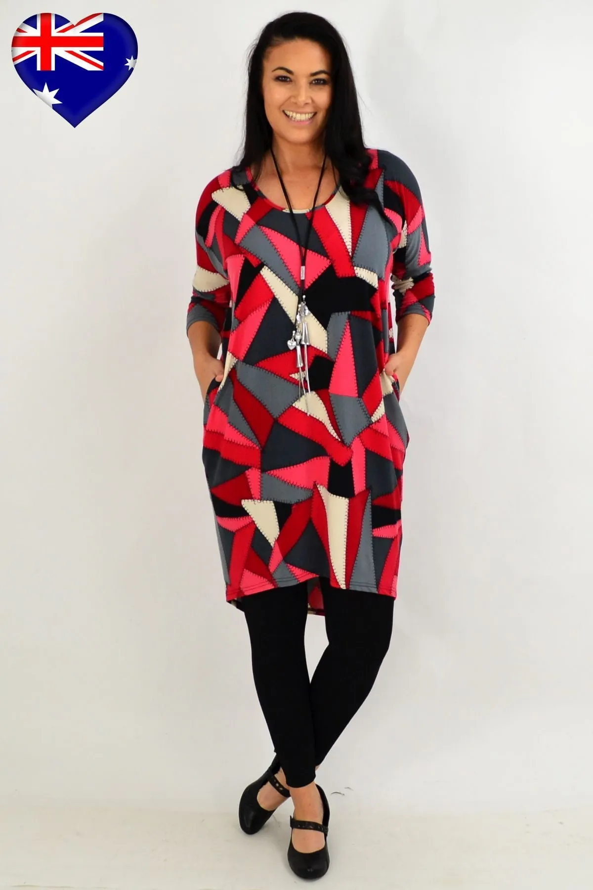 Patch Work Hi Low Tunic Dress