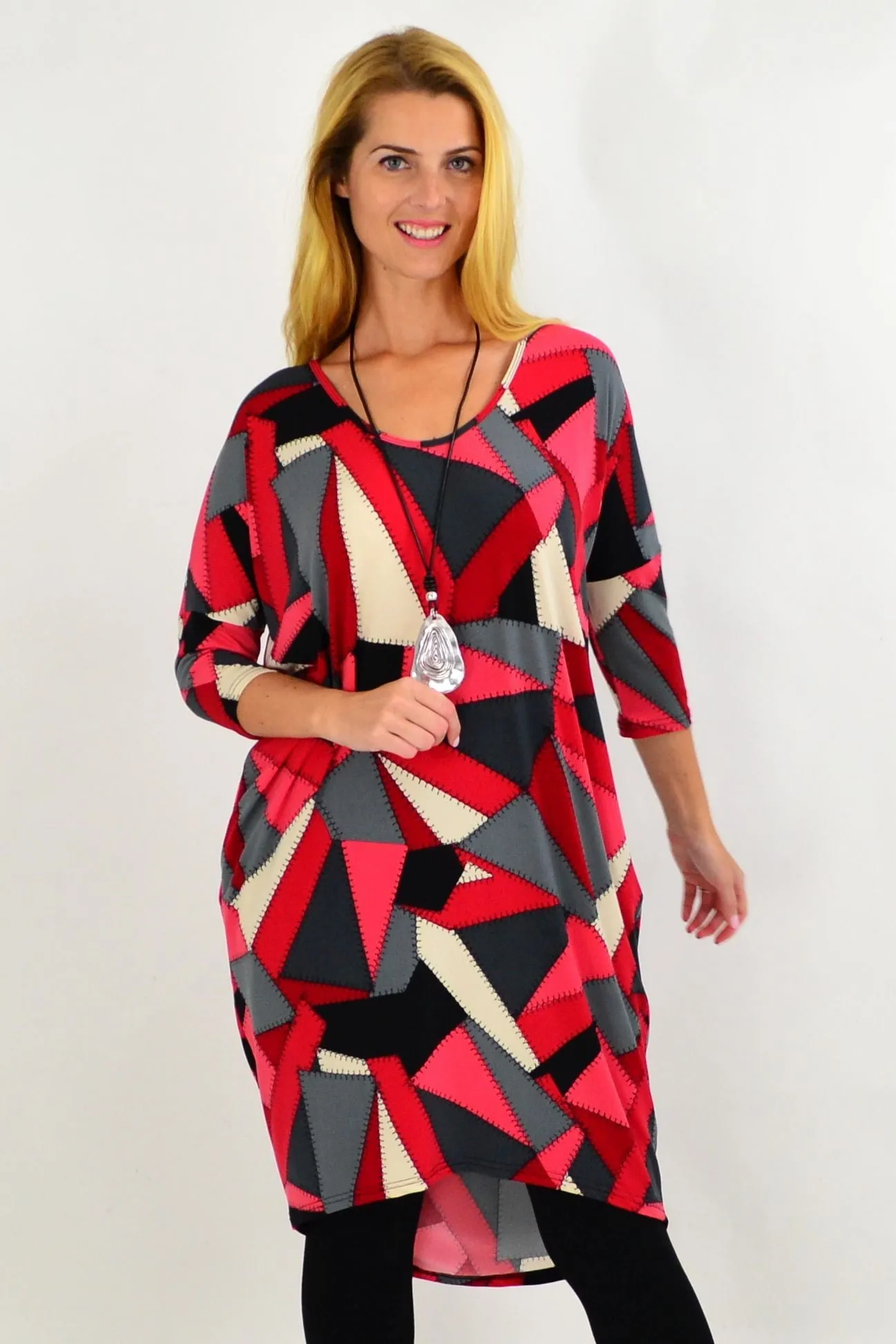 Patch Work Hi Low Tunic Dress